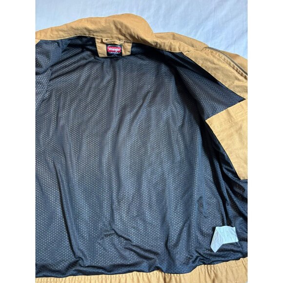 Wrangler Workwear Men's Size M (38-40) Zip Front Mesh Lined Jacket Tan Brown - Picture 6 of 7
